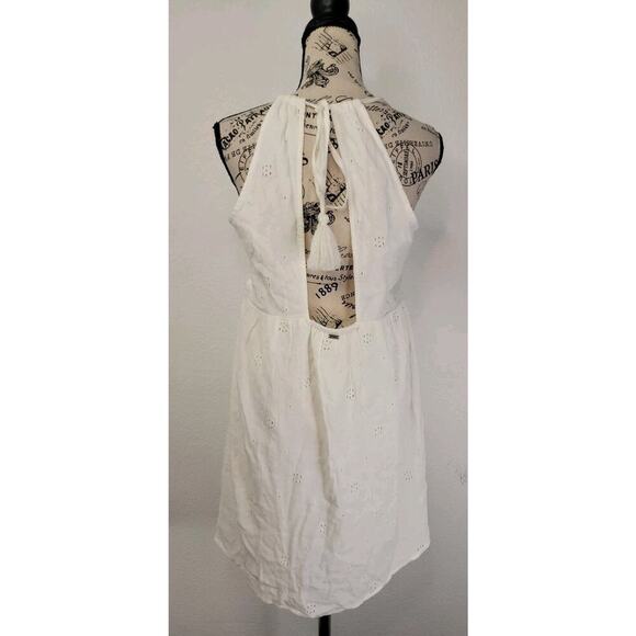 Oneill Babydoll Mini DressSz Medium Eyelet Lined Cottage Boho Beachy Vacation - Picture 6 of 11